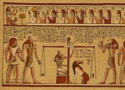 Pergamino egipcio, presente en el Libro de los Muertos...